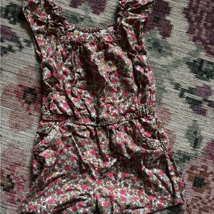 Cat & Jack Floral Romper with Red and Green Accents